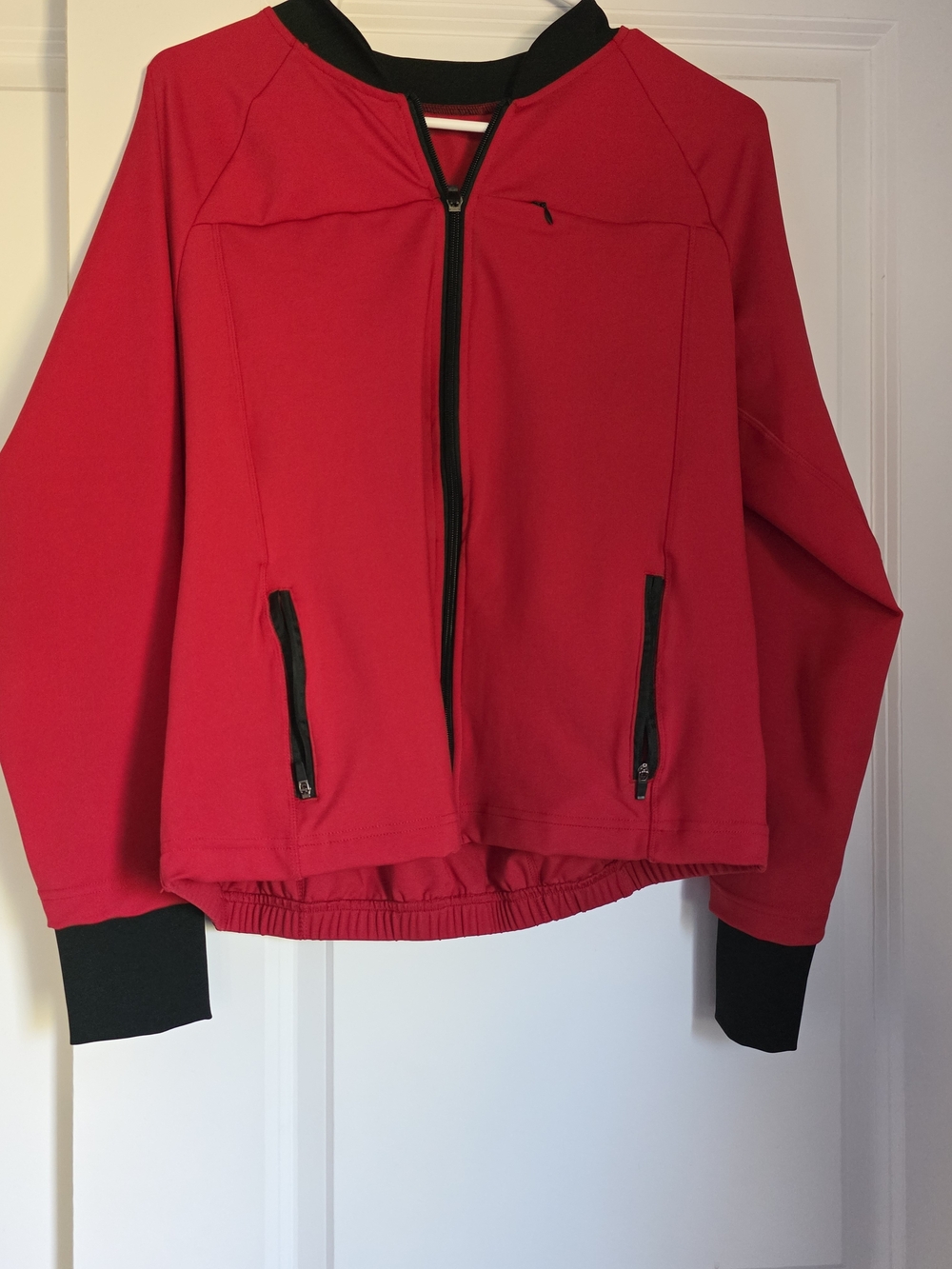 POP Fit Red Bomber Jacket with Black Trim